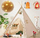  Natural Cotton Kids-Teepee-Tent with Lights & Campfire Toy & Carry Case