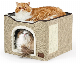 Large Cat Cave with Fluffy Ball Hanging and Scratch Pad