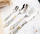 Luxury Mirror Polish Triangle Handle Sliver Color Stainless Steel Flatware Cutlery Set