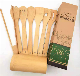 Food Grade Organic Custom Logo Kitchen Serving Bamboo Cooking Utensils Set with Packing Box manufacturer