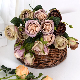  European Vintage 3 Heads Rose Imitation Flower Artificial Silk Flower