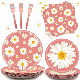 Wholesale Disposable Party Supplies Spoon Fork Knife Baby Daisy Disposable Tableware Set