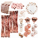 New Product 85PCS Rose Gold Kit Wedding Birthday Party Foil Curtain Decoration Tableware Set manufacturer