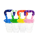 Cute Funny Design Food Grade Plastic Squeeze Baby Kid Food Feeder Spoon with Color Handle and Lid