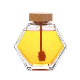  Hexagon Bee Shaped Honey Jar with Dipper Wood Lid Packaging Box