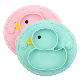 Customized Shape Divided Design Suction Silicone Placemat Plate for Babies