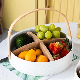  Fruit Tray with Handle Ceramic Containers with 4 Compartment for Nuts Vegetables