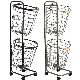  2 Tier Rolling Laundry Cart Portable Bathroom Storage Basket with Wheels