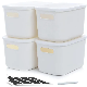  Plastic Storage Bins with Lids White Tubs with Handle Stackable Containers for Organizing