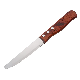  5-Inch Stainless Steel Rounded Serrated Blade Steak Knife with Wooden Handle