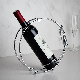  (BJ006E) Minimalist Style Iron Chromed Glass Holder Wine Bottle Holder Bottle Base Wire Rack Round Display Stand Countertop Wine Rack