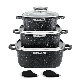  7PCS Die-Casting Aluminum Cookware Set Square Fish Pot Deep Pans Set with Oil Dipped Knob