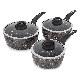 6PCS Aluminum Granite Cooking Pot Set with Glass Lid Non-Stick Cookware Saucepan with Stay-Cool Handle, Compatible for All Stove Top manufacturer