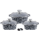  OEM Aluminum Granite Marple Coating Non Stick Cooking Pot Set Kitchen Casserole Deep Roast Pan Cookware Sets