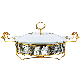  2.8L Arabic Luxury Hotel Chafing Dish for Wedding Party Catering Equipment Stainless Steel Ceramic Pot Food Warmer Middle East Buffet Set