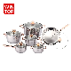  12 PCS Kitchenware Frying Pan Non Stick Cooking Pot Stainless Steel Cookware Set