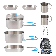 Stainless Steel Mess Kit Backpacking Gear Lightweight Outdoor Hiking Camping Cookware Set manufacturer