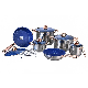 10PCS Stainless Steel Cookware Set with Golden Handles and Blue Glass Lid, Metal Pots and Fry Pans, South American Induction Kitchenware for Any Cooktops