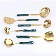  Customized Kitchen Utensil Set Ceramic Handle Golden Stainless Steel Kitchenware