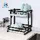 Factory Directly Sale 2 Tier Home Kitchen Shelf Foldable Countertop Dish Rack manufacturer