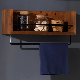  Multi-Functional Simple Wooden and Walnut Color or Customized Wall Hanging Spice Rack for Kitchen Seasoning Bottle Storage