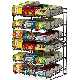  3 Tier Stackable Can Storage Dispenser Stainless Steel Rack Food Storage Kitchen Cabinets Pantry Storage for 33 Cans Black