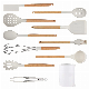  10PCS Silicone and Wooden Handles Kitchen Set Food Grade Silicone Kitchenware