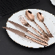  Dinnerware Tableware Restaurant Kitchen Vintage Wedding Banquet Dining Serving Luxury Unique Flatware Set Stainless Steel Hammered Titanium Rose Gold Cutlery