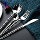  Western Restaurant Hotel Kitchen Silverware Knife Spoon Fork Solid Silver Flatware Stainless Steel Cutlery