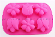 6 Holes Flower Shaped Microwave Oven Silicone Cake Baking Pan