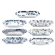  White Blue Porcelain Dishes Ceramic Dinner Plates for Kitchen Mi25107