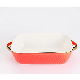  Ceramic Baking Dish with Golden Lining Serving Plate Mi25099