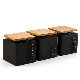  Large Matte Black Ceramic Square Food Storage Canister Jar Container
