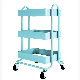  Metal Rolling Utility Food Cart Storage Trolley Mobile Shelf Kitchen Rack