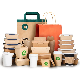  Disposable Take Away Kraft Lunch Box for Fast Food Packaging Paper Wrapping Container Paper Boxes