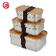  Wholesale Custom Stainless Steel Bento Lunch Box Multiple Size with Bamboo Lid