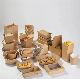 Takeaway Fast Food Packaging Containers Salad Box Restaurant Recycled Disposable Brown Kraft Paper Lunch Boxes with Lid manufacturer