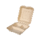 Eco Friendly Disposable Environmentally Box Sugarcane Lid Food Tableware Takeout Take Away Bagasse Food Sugarsugar Cane Bagasse Burger Box 6 Inches manufacturer