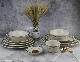  Hot Sale Hand-Painted Green Line Ceramic Stoneware Dinnerware Set for Restaurant Hotel Use Dishwasher Microwaveoven Safe.