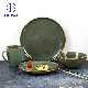 Hot Sale European and American Style Reflect Green 16PCS Stoneware Ceramic Dinnerware Set