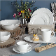 Hot Selling Embossed Lines with Dots New Bone China Dinnerware Sets
