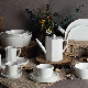 Popular Modern Flat Shape White New Bone China Flat Dinnerware Sets