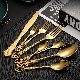  Luxury Court Golden Hollow Handle Cutlery Stainless Steel Dinnerware