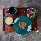 Luxury Dinnerware Green Plate Set Tableware Porcelain Dinner Set