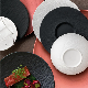  Restaurant Tableware Black White Dinner Set Crockery Stoneware Plates Set