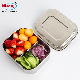  Stainless Steel 201/304 Multi-Compartment Bento Lunch Box Large 3 Sections Holds Sandwich and Two Sides Durable Perfect Lunchbox for Adults Office