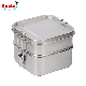  China New Product LFGB Certificate Patent Square Double-Layer Sealed Stainless Steel Camping School Food Container Biodegradable Lunch Box for Kid