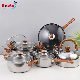  Kitchen Dinner Set Outdoor Pot and Kettle Wooden Handle 12-Piece Stainless Steel Cookware