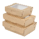  Wholesale Disposable Lunch Box Fruit and Vegetable Salad Box Kraft Paper Pet Window Opening Transparent Salad Box