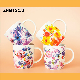  White Ceramic Coffee Mug with Flower Design or Custom Design for Gift
